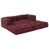 Modular Sofa 2 pcs Maroon 140 x 70 x 56 cm Fabric 3315071