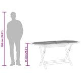 Folding Garden Table 160x85x75 cm Solid Eucalyptus Wood 312454