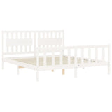 Bed Frame without Mattress White Super King Size Solid Wood Pine 3192442