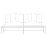 Metal Bed Frame without Mattress with Headboard White 193x203cm 373844