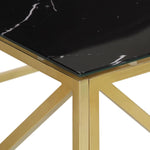 ZNTS Coffee Table Gold Stainless Steel and Tempered Glass 349980