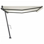 ZNTS Freestanding Manual Retractable Awning 400x300 cm Cream 3069737
