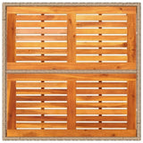 Garden Table Beige 90x90x75 cm Poly Rattan Acacia Wood 368124