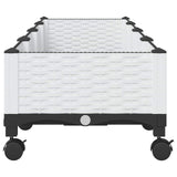 Garden Planter with Wheels White 160 x 40 x 33 cm PP 3423132