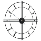 ZNTS Wall Clock Black Ø60 cm Iron 4008410