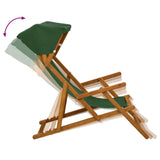 Deck Chair 4 pcs 3 Position Solid Eucalyptus Wood Green 3407801