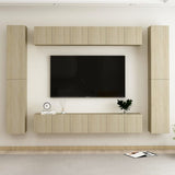 10 Piece TV Cabinet Set Sonoma Oak Engineered Wood 3078980
