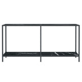 Console Table Black 160x35x75.5 cm Tempered Glass 331701