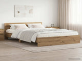 Bed Frame with Headboard Artisan Oak 140 x 190 cm 3445781
