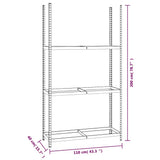 3-Layer Tire Racks 4 pcs Silver 110x40x200 cm Steel 3154235