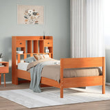 Bookcase Bed without Mattress Wax Brown 75x190 cm Small Single Solid Wood Pine 3323052