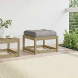Garden Footstool Grey, Natural Wood 844703
