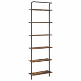 Bookshelf 6-Tier 60 x 24 x 203 cm Engineered wood Smoked Oak 879973