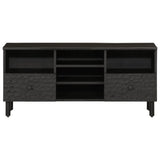 TV Cabinet Black 100x33x46 cm Solid Wood Mango 356837