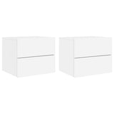 Wall-mounted Bedside Cabinets with LED Lights 2 pcs White 836813