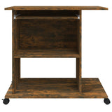 Computer Desk Smoked Oak 80x50x75 cm Engineered Wood 815543
