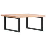 Basin Shelf Wall Mounted Steel and Solid Wood Beech 3302501
