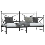 Daybed with Trundle without Mattress Black 80x200 cm Steel 4104673