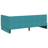 Corner Bed Frame with Headboard Turquoise 100 x 200 cm Velvet 42016284