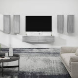 6 Piece TV Cabinet Set Grey Sonoma Engineered Wood 3114348