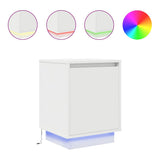 Bedside Cabinets with LED Lights 2 pcs White 38x34x50 cm 861266