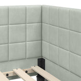 Corner Bed Frame Light Grey 80 cm x 200 cm Velvet 42016368