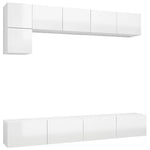 ZNTS 5 Piece TV Cabinet Set High Gloss White Engineered Wood 3079324