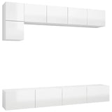 ZNTS 5 Piece TV Cabinet Set High Gloss White Engineered Wood 3079324