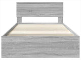 Bed Frame Grey Sonoma 90 x 200 cm Engineered Wood 3408891