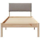Bed frame Brown and taupe 75 x 190 cm Solid pine wood 878582