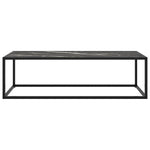 ZNTS Coffee Table Black with Black Marble Glass 120x50x35 cm 322886