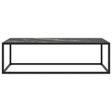 ZNTS Coffee Table Black with Black Marble Glass 120x50x35 cm 322886