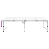 Foldable Camping Table Height Adjustable Aluminium 240 x 60 cm 41327