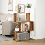 Room Divider Bookcase 3-Tier Old Wood 70x24x97 cm Engineered Wood 858118