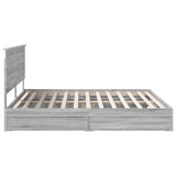 Storage Bed Grey Sonoma 200 x 200 cm Engineered Wood 3411178