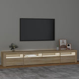 TV Cabinet with LED Lights Sonoma Oak 240x35x40 cm 3152724