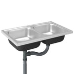 ZNTS Kitchen Sink with Double Basins Silver 800x500x155 mm Stainless Steel 147234