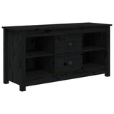 TV Cabinet Black 103x36.5x52 cm Solid Wood Pine 814573