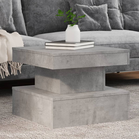 ZNTS Coffee Table with LED Lights Concrete Grey 50x50x40 cm 839843