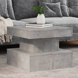 Coffee Table with LED Lights Concrete Grey 50x50x40 cm 839843
