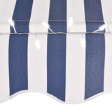 Manual Retractable Awning with LED 250 cm Blue and White 145844