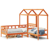 Day Bed Set with Roof without Mattress Wax Brown 80x200 cm 3282248