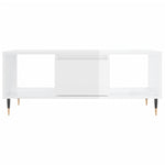 ZNTS Coffee Table High Gloss White 90x50x36.5 cm Engineered Wood 830582