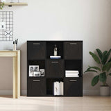 Book Cabinet Black Oak 90x28x90 cm Engineered Wood 862503