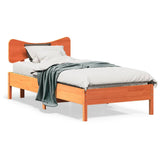 Bed Frame without Mattress Wax Brown 75x190 cm Small Single Solid Wood Pine 3328258