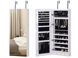 Jewelry Cabinet Mirror and LED Lights, Lockable Makeup Cosmetics Jewellery Organiser, Mirror T3398P342952