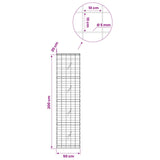 Gabion with 5 mm Wire and 10x10 cm Mesh 50x20x200 cm 3465067