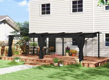 4 x 3m Metal Pergola, with Retractable Canopy Roof - Black T3398P315395