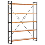 5-Tier Bookcase 140x30x180 cm Solid Acacia Wood 286586
