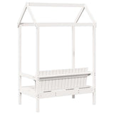 Bench with Roof White 117.5x70x176.5 cm Solid Wood Pine 846995